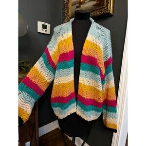 Essentiel Antwerp Italy Rainbow Cardigan Sweater Essential Emily in Paris sz M